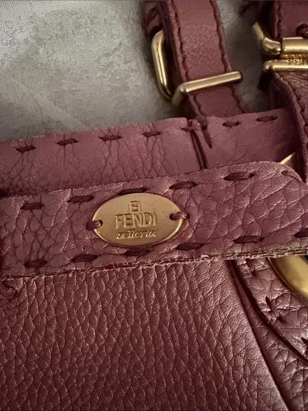 Fendi Selleria Leather Handbag Tote Pink